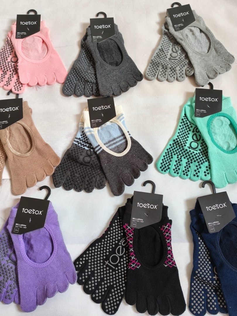 Medias Para Pilates Y Yoga - ถุงเท้าโยคะแบบแยกนิ้ว Toesox สำหรับผู้ชายและผู้หญิง ถุงเท้ากันลื่นระดับมืออาชีพ สำหรับพิลาทิส เต้นรำ
