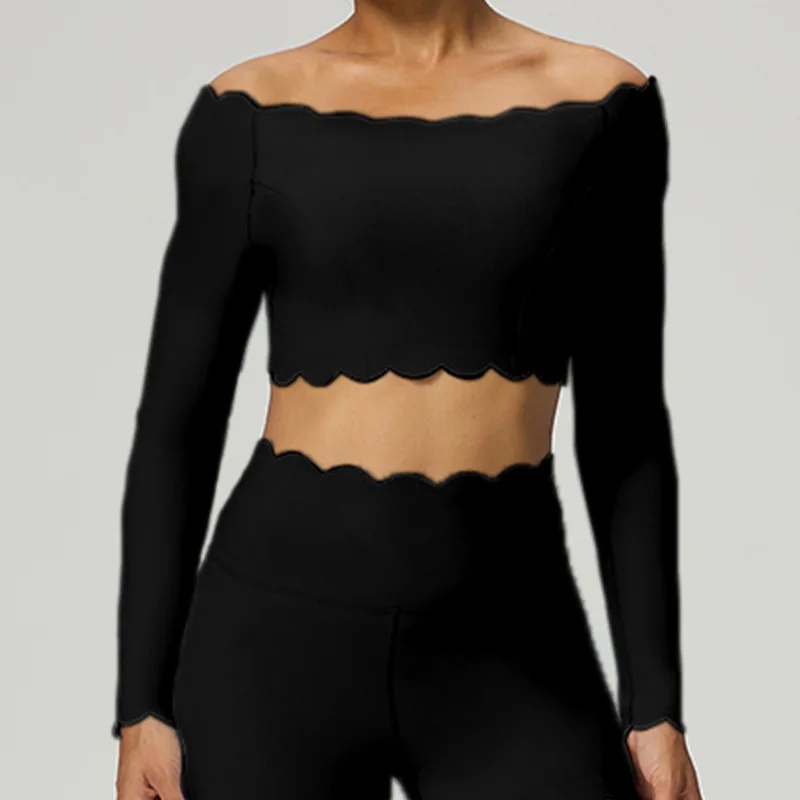 เสื้อแขนยาวลูกไม้แบบรัดรูป ชุด - Pilates Yoga One บทวิจารณ์และราคา