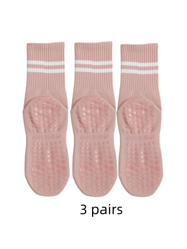 ถุงเท้าโยคะ 3 คู่ ความยาวปานกล - Medias Para Pilates Y Yoga บทวิจารณ์และราคา