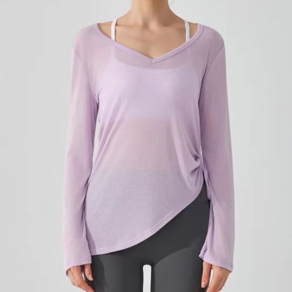 เสื้อออกกำลังกายแขนยาวสำหรับผู - Pilate Yoga Workout บทวิจารณ์และราคา
