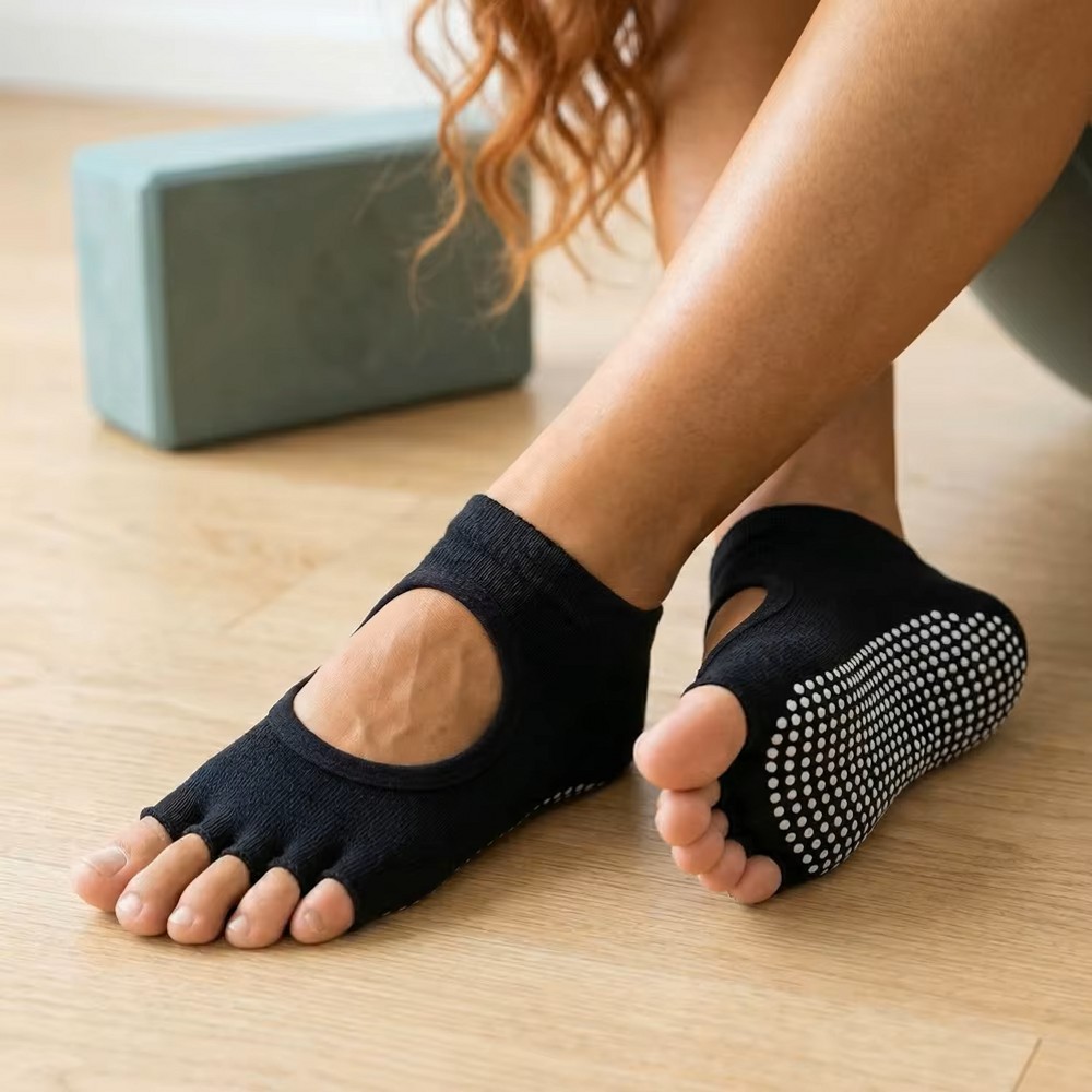ถุงเท้าโยคะห้านิ้วแบบเปิดหลัง  - Medias Para Pilates Y Yoga บทวิจารณ์และราคา